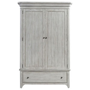 Mission Solid Mango Wood Large White Clothing Armoire Wardrobe