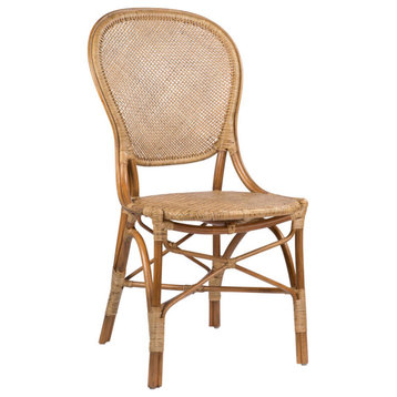 Rossini Rattan Dining Side Chair, Antique