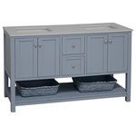 Kitchen Bath Collection - Lakeshore 60" Double Bathroom Vanity, Powder Blue, Engineered White - The Lakeshore Bathroom Vanity is part of Element by Kitchen Bath Collection. Element offers budget friendly products with many of the same high end features that customers expect from our brand.