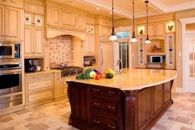 Example of a trendy kitchen design in New York