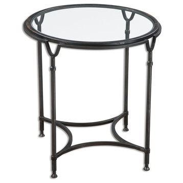 Classic Black Iron Metal Side Table