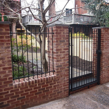 Brick and Iron Fence Entrance