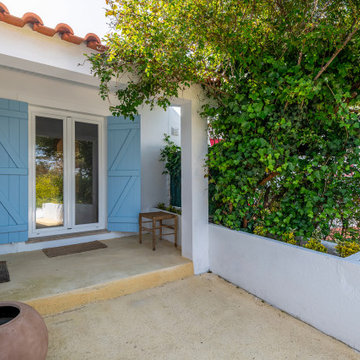 Garden Entrance with Blue Shutters