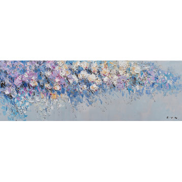 "A Rush of Blue and Purple" Hand Paint Canvas Artwork; Fine Art; Modern; Floral