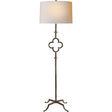Quatrefoil Floor Lamp, Aged Iron