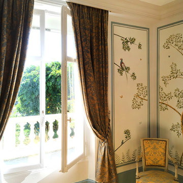 Hand painted wallpaper - commission Chambre Royale (Blois-France)