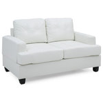 Glory Furniture - Rowley Love Seat, White Pu - Tufted Seat, Pocket Coil Springs and Compact Design Make this A Perfect Seating System for any Room. Perfect For Small Apartments, Dorms and RVs. Available in a choice of colors and fabrics. Choose From Sofas, Loveseats, Chairs, Ottomans and Even a Sectional! easy Assembly and Delivery