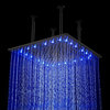 20" Oil Rubbed Bronze Square Color Changing LED Rain Shower Head, Solid Brass