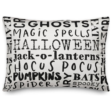 Halloween Words 14"x20" Throw Pillow