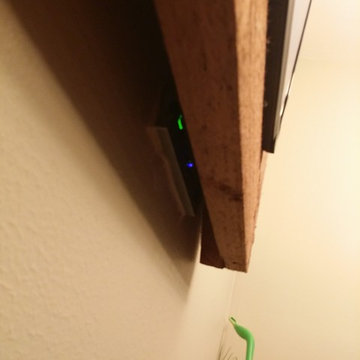 LED TV, FLAT SCREEN - CEDAR WOOD FRAME WITH HIDDEN RECEIVER.