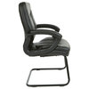 Executive Black Faux Leather Visitor Chair With Contrast Stitching, Black