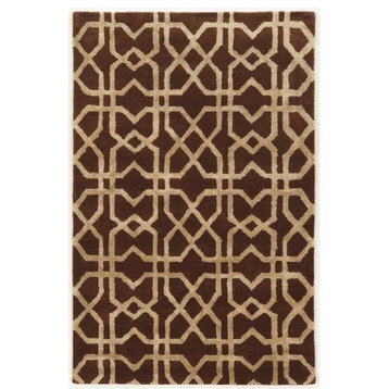 Linon Aspire X's Hand Tufted Wool 2'x3' Rug in Brown