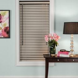 Transitional Beige Bedroom Custom Window Horizontal Blinds by Hunter Douglas - Venetian Blinds