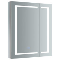 Spazio 30"x36" Bathroom Medicine Cabinet With LED Lighting and Defogger