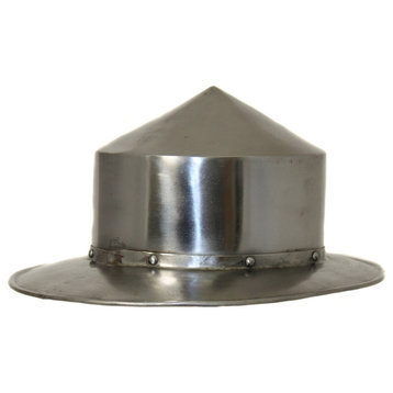 Urban Designs Replica Medieval Infantry Steel Pointed Kettle Hat Helmet