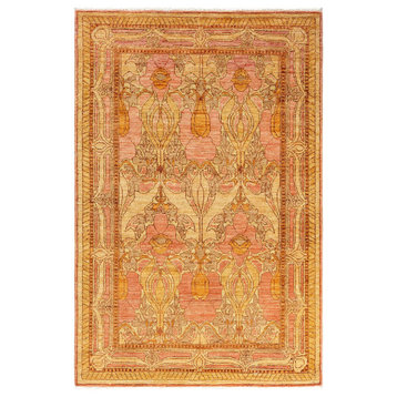 Overdyed, One-of-a-Kind Hand-Knotted Area Rug Pink, 4' 0" x 6' 0"