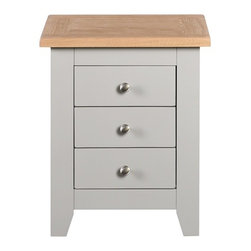 Chester Grey 3 Drawer Bedside - Nightstands And Bedside Tables
