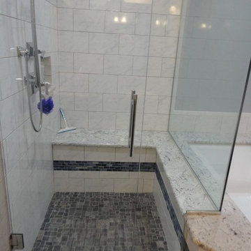 Carrara look using ceramic tile