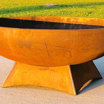 Custom Fire Pit with Silicone Bronze Accent