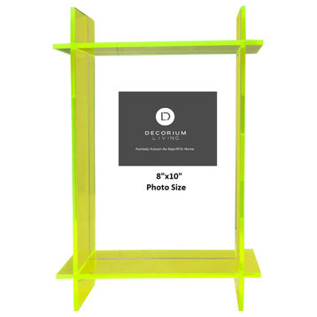 Lucite 8x10 Frame, Neon Green/Clea