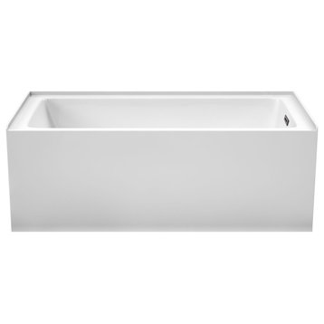 Grayley 60"x30" Alcove Bathtub With Right-Hand Drain and Trim, Matte Black