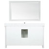 Isla 60" White Single Bathroom Vanity with Composite Stone Top and Mirror