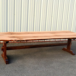 Live Edge Curly Maple Dining Table with Walnut Base - Products