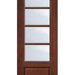 French Single Door 96 Fiberglass 3/4 Lite 4 Lite SDL Glass - Patio Doors