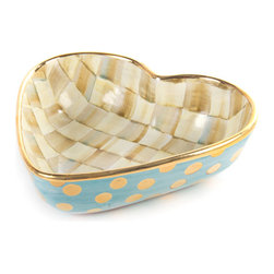 Parchment Check Heart Bowl - Large | MacKenzie-Childs - Serving Utensils