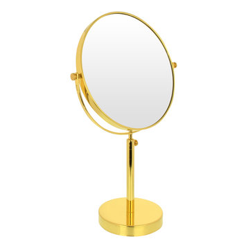 Height Adjustable Vanity Table Mirror, Gold, Small