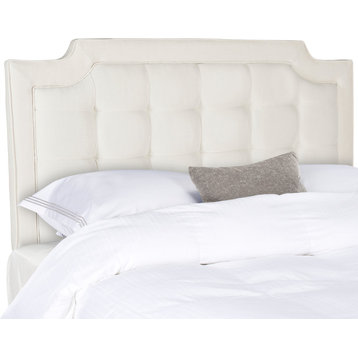 Safavieh Sapphire Tufted Linen Headboard, Creme, Queen