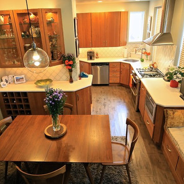 Urban Kitchen Remodel | Curved Peninsula Design & Mid-Century Modern Accents