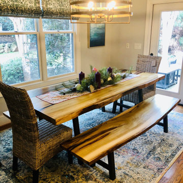 Rainbow Poplar Dining Table and Benches