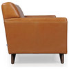 Moroni Milo Full Leather Mid-Century Sofa with Wooden Legs in Tan