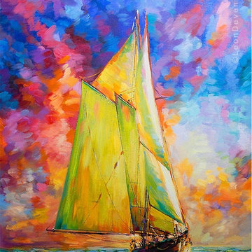 ship painting, boat painting, Original Paintings for Sale by Leon Devenice