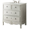 34" Cottage Look Daleville Bathroom Sink Vanity, Distressed Gray, Without Mirror
