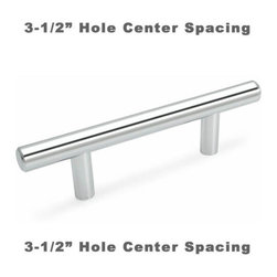 Cosmas - Cosmas 305-3.5CH Polished Chrome Euro Style Bar Pull - Cabinet And Drawer Handle Pulls