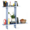 Touch The Sky-BLeather Cross Type Floating Shelf 4-Piece Set