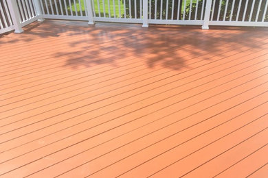 Large elegant backyard deck photo in DC Metro with no cover