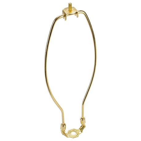 Aspen Creative 20004-1 12" Lamp Harp With Saddle, Polished Brass