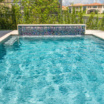 New Swimming Pool & Spa With Firebowl and Fountain Sheer