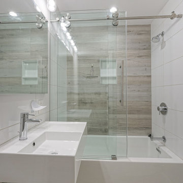 Transitional Hall Bathroom
