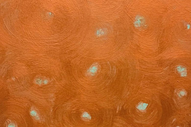 Faux Burl Inspired Copper and Patina Abstract Painting