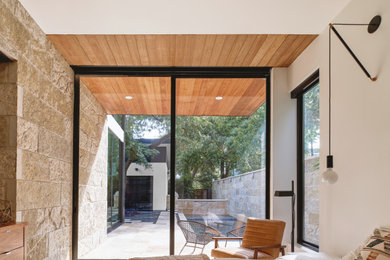 Bedroom - modern bedroom idea in Austin