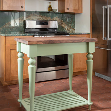 Custom Prep Table with Walnut Butcher Block