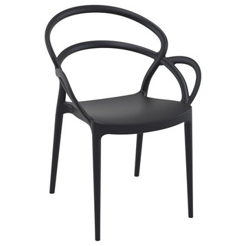 Compamia Mila Set of 2 Dining Arm Chair, Black
