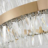 32" 2-Light Gold Stainless Steel Led Chandelier With Clear Crystals
