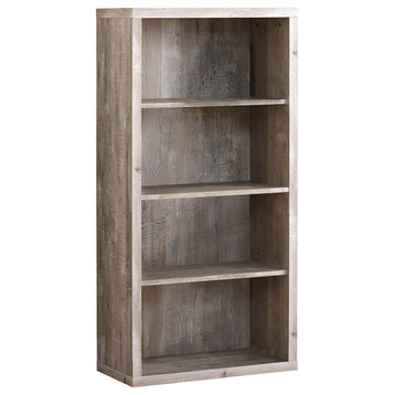 Bookcase 48"H, Taupe Reclaimed Wood-Look