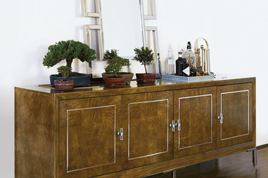 Example of a transitional kitchen/dining room combo design in Austin