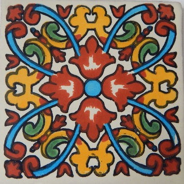 4"x4" Mexican Talavera Handmade Tiles, Set of 100